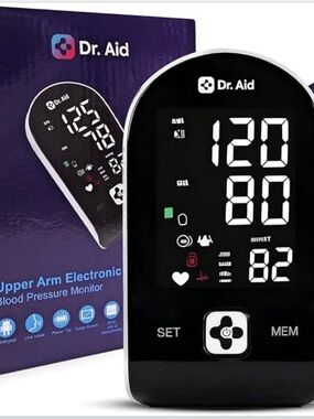 Black Upper Arm Electronic Blood Pressure Monitor